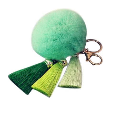 AutumnFall Rabbit Fur Ball Elephant Keychain Bag Plush Key Ring Car Key