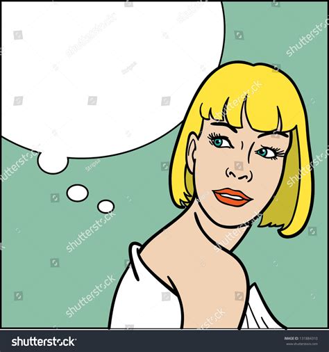 Vector Comic Blonde Girl Speech Balloon Stock Vector Royalty Free Shutterstock