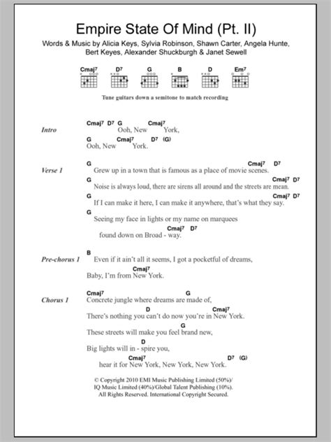 Empire State Of Mind Part Ii Broken Down By Alicia Keys Sheet Music