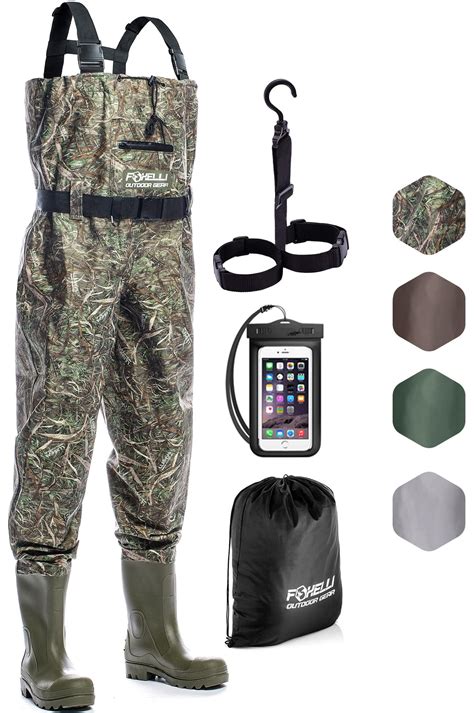 Snapklik Foxelli Chest Waders Camo Hunting Fishing Waders For Men