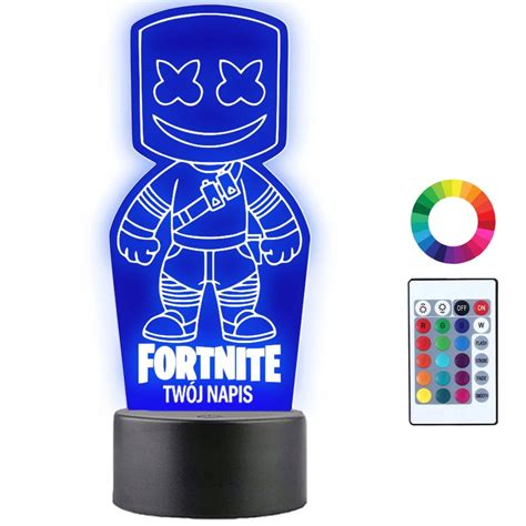 Lampka Nocna 3D LED Fortnite Marshmello Prezent Plexido Sklep EMPIK