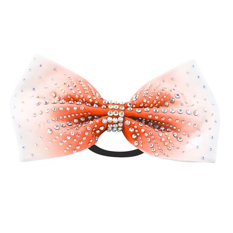 Orange Rhinestone Bow Quatro Gymnastics Uk