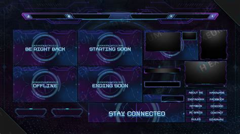 Void Sci Fi Themed Animated Twitch Layout Package Hexeum