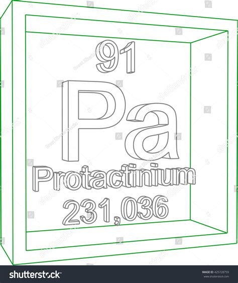 Periodic Table Elements Protactinium Stock Vector Royalty Free