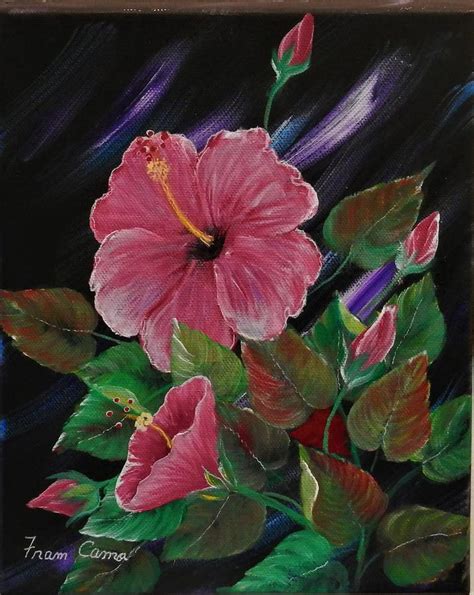 Pink Hibiscus Painting By Fram Cama Fine Art America