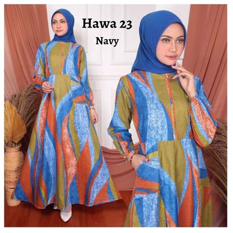 Jual Baju Gamis Hawa Dress Muslim Motif Dress Muslim Gradasi Dapat