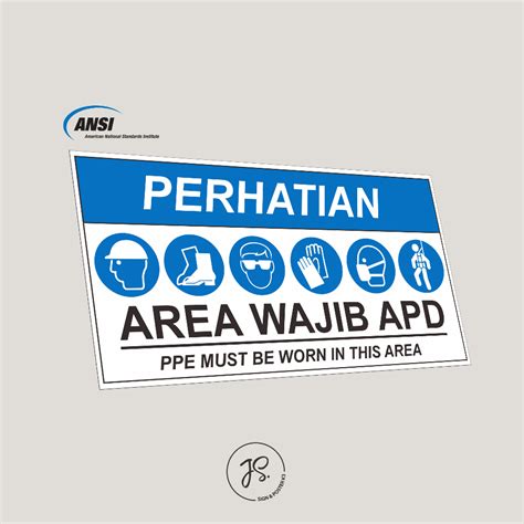 Jual STICKER K3 SAFETYSIGN AREA WAJIB APD II Shopee Indonesia