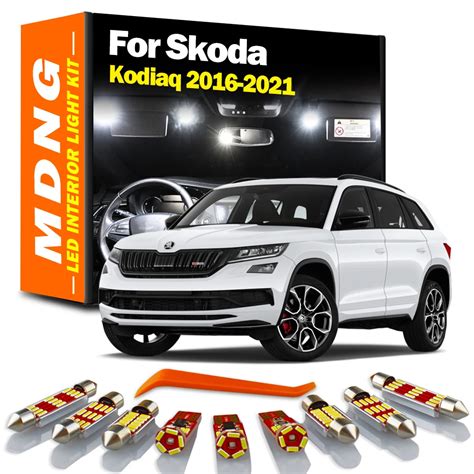 MDNG 11Pcs Canbus LED Interior Dome Map Trunk Light Kit For Skoda