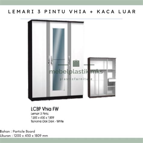 Jual Lemari Cermin Lemari Kayu Lcbp Lemari Pakaian Panel 3 Pintu