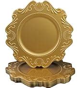 Amazon Leemxiiny 13 Antique Gold Charger Plates Set Of 6