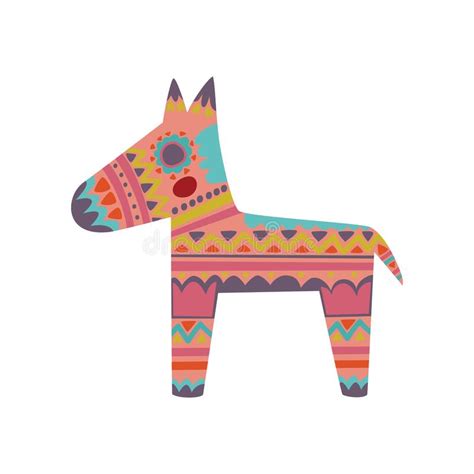 Pinata Ejemplo Modelado Colorido Del Vector De La Historieta Del Burro