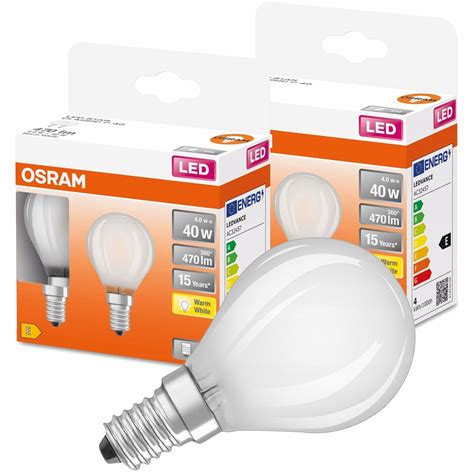 Set 2 Bec Led Osram E14 P45 4w 40w 470lm 2700k Alb Cald Emag Ro