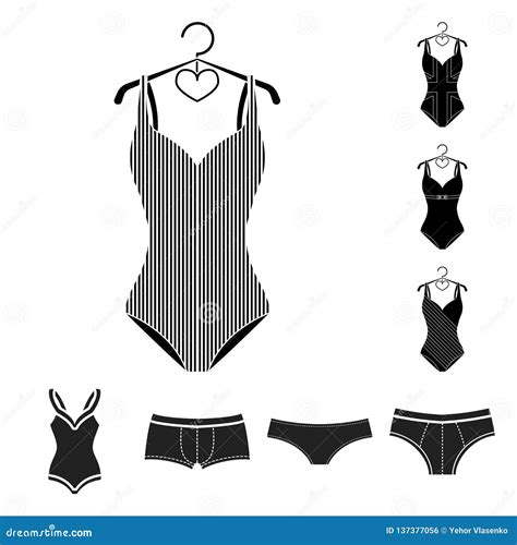 Isolated Object Of Bikini And Fashion Symbol Set Of Bikini And