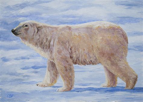 Polar Bear Mini Painting Painting by Crista Forest