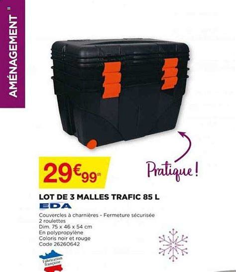 Promo Lot De 3 Malles Trafic 85 L Eda chez Bricomarché iCatalogue fr