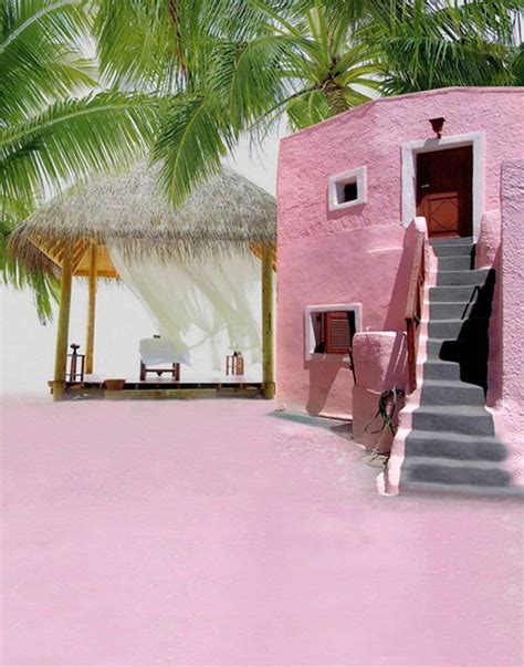 Abphoto Polyester Pink Room Coconut Tree Photography Backdrops Photo