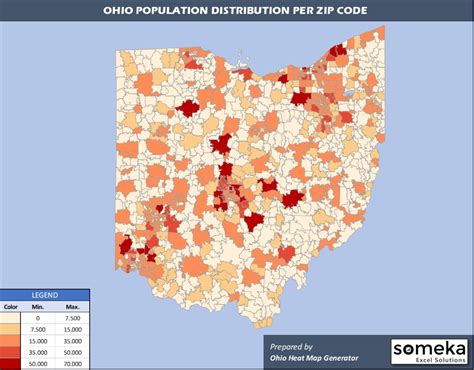 Ohio Zip Code Map In Excel Zip Codes List And Population Map Bilarasa
