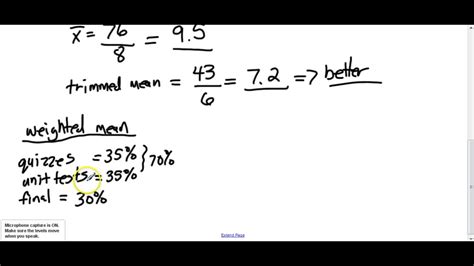 3 2 Weighted And Trimmed Means And Outliers Youtube