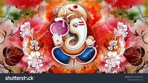 Lord Ganesha Colorful Background Wallpaper God Stock Illustration ...