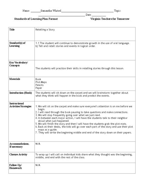 Story Lesson Plan Download Free Pdf Lesson Plan Epistemology