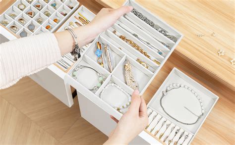 Procase Set Of Stackable Jewelry Display Trays Jewelry Earring