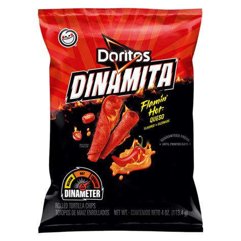Doritos Dinamita Rolled Tortilla Chips Flamin Hot Queso Flavored 4oz Delivered In As Fast As