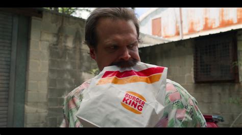 Burger King Fast Food Paper Bag Held By David Harbour As Jim Hopper In