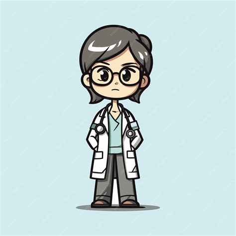 Premium Vector | Adorable young asian doctor cartoon vector