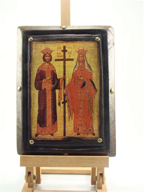 San Constantino Y Santa Elena Icono Bizantino Etsy