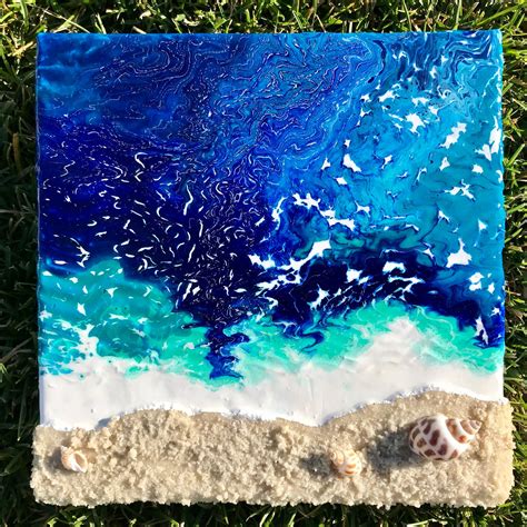 Beautiful Beach Artwork Beachside Art Vacation Vibes Mixed Etsy