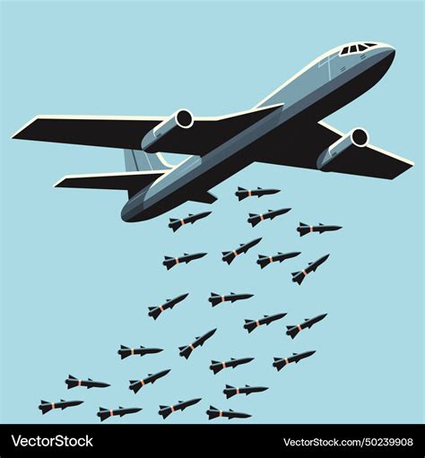 Plane Dropping Bombs Royalty Free Vector Image