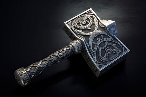 Premium Photo Mjolnir Graphic Depiction Of The Germanic Hammer Of