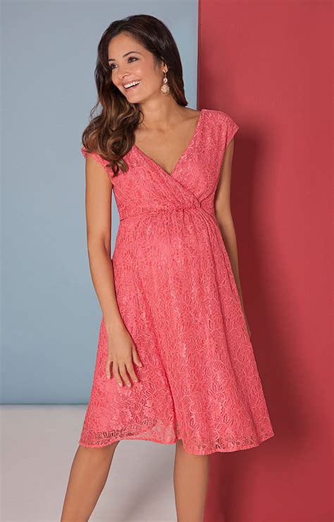 Coral Pink Lace Dress