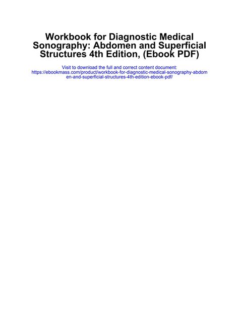 Workbook For Diagnostic Medical Sonography Abdomen And Superficial