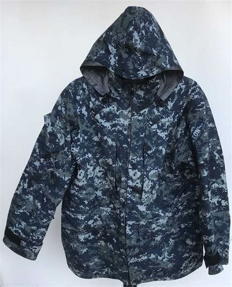 Large Regular Us Navy Nwu Type I Digital Blue Working Gore Tex Parka