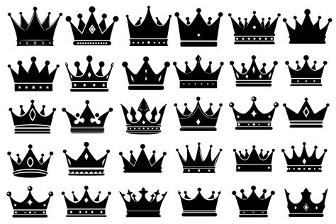 King Crown Silhouettes King Crown Svg Bundle King Crowns Svg King Crown Clipart Vectors Etsy