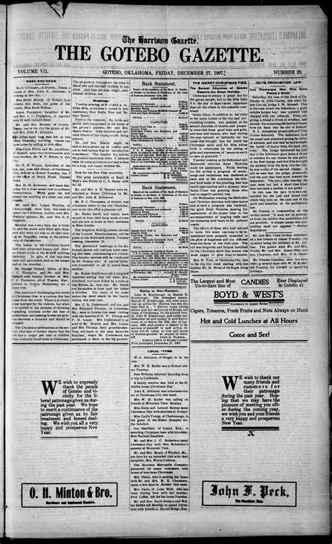 The Harrison Gazette. The Gotebo Gazette. (Gotebo, Okla.), Vol. 7, No. 20, Ed. 1 Friday ...