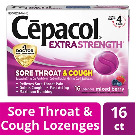 Cepacol Extra Strength Sore Throat & Cough Relief Lozenges, 16 Count ...