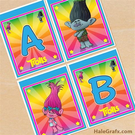 Free Printable Trolls Birthday Alphabet Banner Pack Trolls Birthday