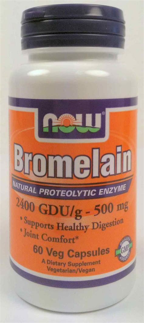 Now Foods Bromelain 2400gdu500mg 60 Vcaps Svh