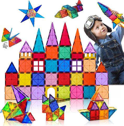 Construction Magnetique Enfant Ans Fille Gar On Pcs Bloc De