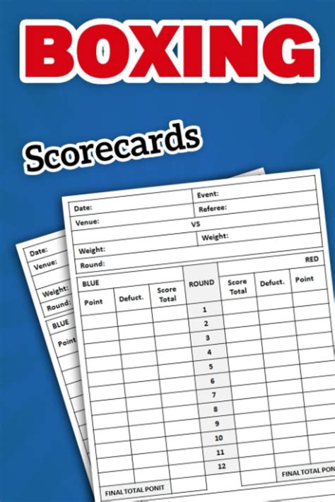 Boxing Scorecards 100 Boxing Score Sheets To Keep Record Boxing Match Scores Boxing Scorecard