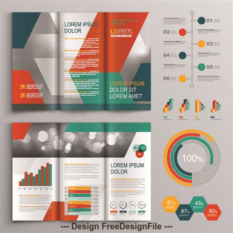 Color brochure and infographic flyer template vector free download