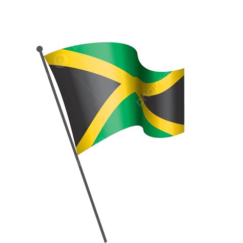 Vector Illustration Of The Jamaican Flag Against A White Background