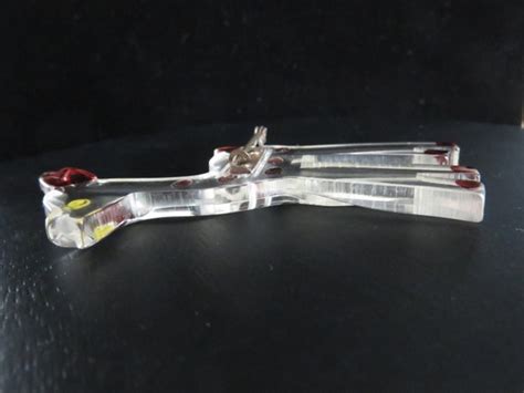 Vintage Large Clear Lucite Deer Brooch Glowing Lumin Gem