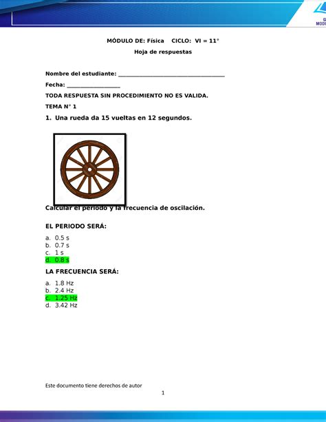 Hoja de Actividades fisica terminado MÓDULO DE Física CICLO VI 11