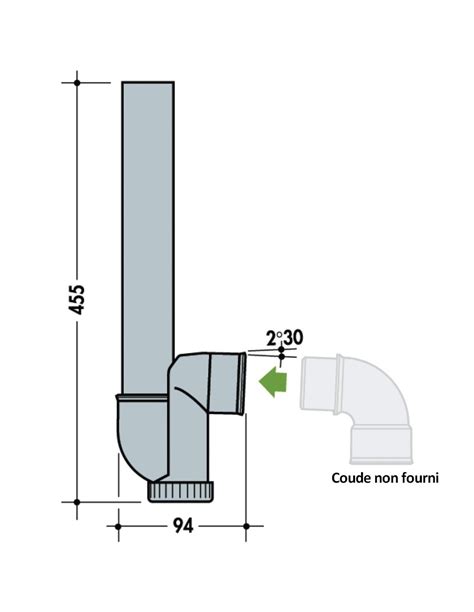 Siphon de machine à laver Gain de place NICOLL YH42C Plomberie Online