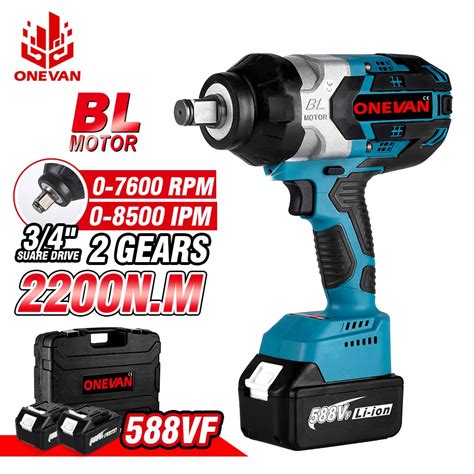 ONEVAN 2200N M High Torque Brushless Electric Impact Wrench Screwdriver