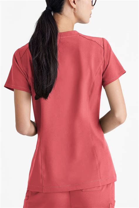 Greys Anatomy By Barco Evolve Sustainable Stretch Sway Womens 1 Pocket Tuck In V Neck Scrub