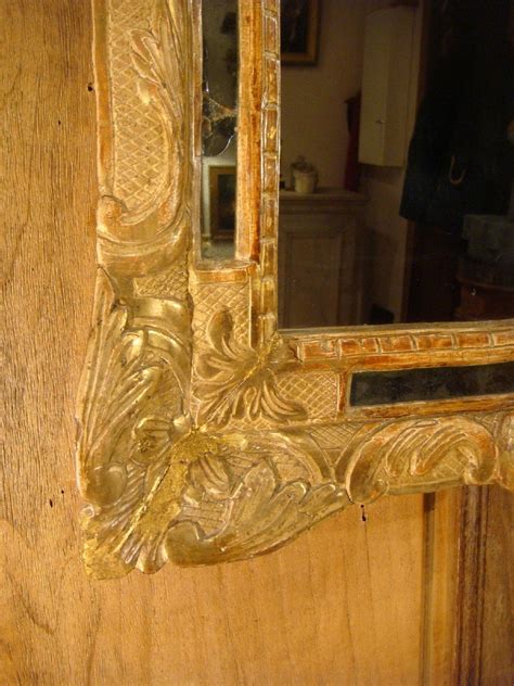 Proantic Miroir En Bois Sculpte Et Dore A Parcloses Epoque Louis Xv